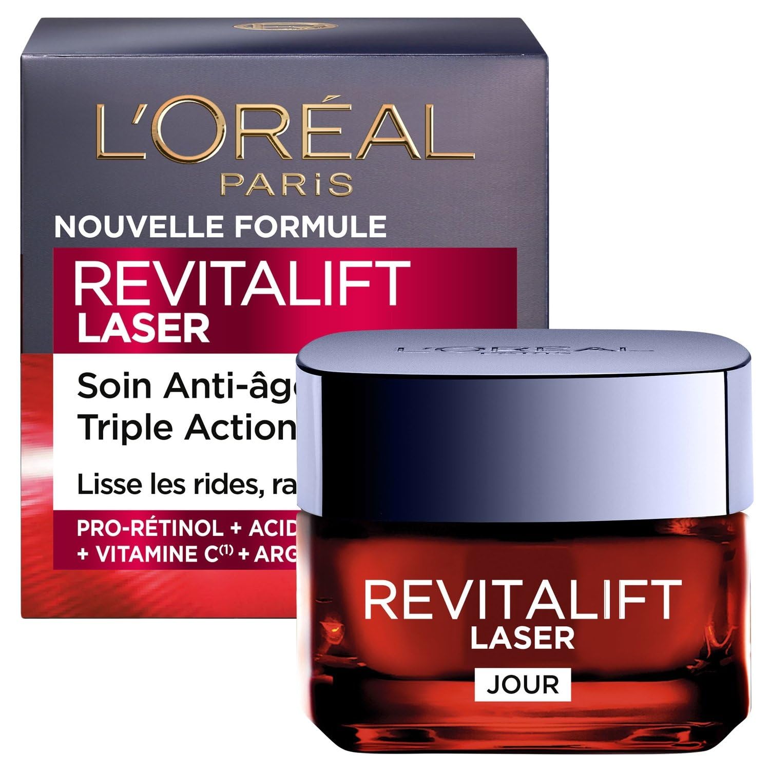 L'OREAL PARIS Soin Jour Anti-Rides Revitalift Laser Réduis les rides, hydrate intensément, convient aux peaux matures (5